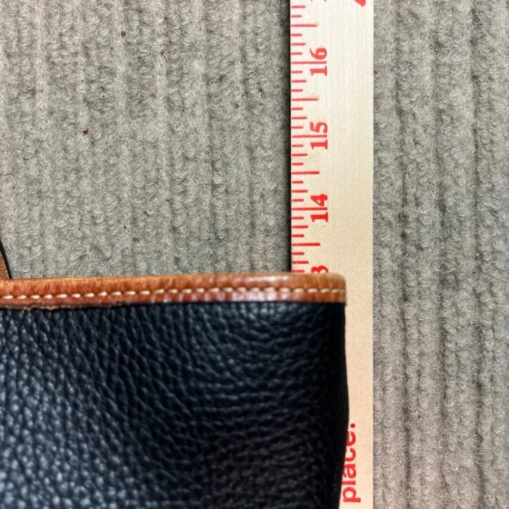 Dooney & Bourke Pebble Grain Leather Tote Bag Black Tan Large Shopper Handbag